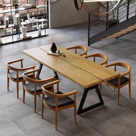 70.9" Industrial Modern Wood Dining Table Seats 6-8 People
