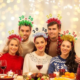 5 Packs Christmas Headbands 2025 New Year Hairband Xmas Glitter Hair HoopTinsel Hair Accessories For Christmas New Year Party Celebration Headdre (Option: W13617745)