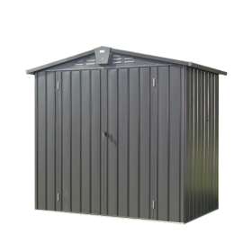 Outdoor Storage Shed 6.5x 4.2Metal Garden Shed For Bike, Trash Can, Tools, Lawn Mowers,Galvanized Steel Outdoor Storage Cabinet With Lockable Doo (Option: Dark gray)