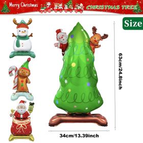8 Packs Christmas Mylar Balloons With Base Balloon Xmas Tree Santa Snowman 3D Foil Balloons Standing Balloon Decorations For Christmas Birthday W (Option: W13617750)