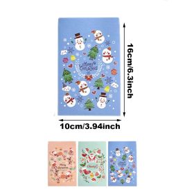 48 Pack Christmas Advent Calendar Bags Kit Envelope Shape Paper Gift Bags With Advent Numbers Stickers Clips And Rope Santa Claus Snowman Pattern (Option: W13617743)