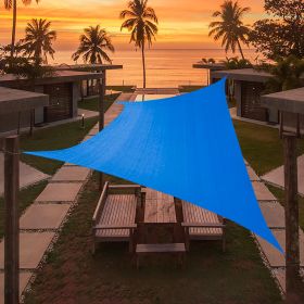 Artpuch Custom Size Sky Blue Sun Shade Sail Triangle Canopy 185 GSM Durable Fabric UV Block Awning for Outdoor Patio Garden Backyard (Customized (Color: Sky Blue, size: 15'X26')