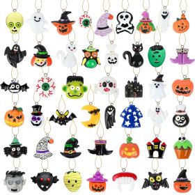 36PCS Mini Resin Halloween Ornaments - Tiny Hanging Decorations For Tree, Miniatures Figurines Charms With String, Resin Pendants For Party Decor (Option: 36PCS)